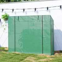 Outsunny Walk-in Portable Greenhouse Small Greenhouse for Outdoors with UV-resistant PE Cover, 6.6' x 2.5' x 5.6' Green(m-8)