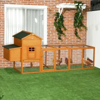PawHut Extra Large Run Included Chicken Coop with Removable Tray Orange(m-10)