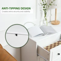 HOMCOM 3-Drawer Dresser Tower Storage Cabinet, Chest of Drawers for Bedroom, Hallway, Living Room and Bathroom, White(m-6)