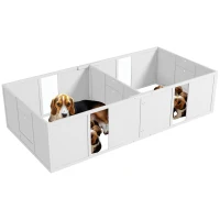 PawHut Whelping Box for Dogs and Puppies, Dog Birth Supplies Indoor w/ Adjustable Height Doors, for Medium Sized Dogs(m-11)
