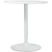 HOMCOM Modern Kitchen Table for 2, Round Dining Table with Steel Base for Living Room, Dining Room, White(m-12)