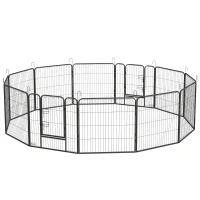 PawHut Dog Pen with Gate, 12 Panels Puppy Playpen, Dog Fence, 31.5"H(m-2)