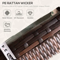 Outsunny 3 Pieces PE Rattan Patio Furniture with Cushions, Outdoor Wicker Conversation Sofa Sets w/ Footstools and Two Pillows, for Poolside, Backyard, Garden, Beige(m-4)