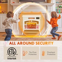 HOMCOM Electric Fireplace Stove, Infrared Fireplace Heater with Realistic Flame, Adjustable Temperature, 1500W, White(m-10)