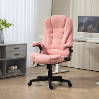 Vinsetto 6 Point Executive Office Chair with Heat, Velvet High Back Vibrating Massage Office Chair, Pink(m-10)