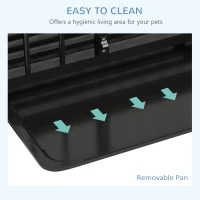 PawHut 37" Heavy Duty Dog Crate, Foldable Dog Cage on Wheels with Double Locks, Removable Tray, Openable Top, Double Doors, Indoor Outdoor Use, for Small and Medium Dogs - Black(m-7)