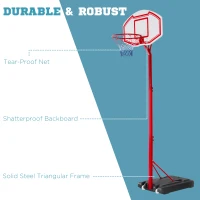 Soozier 6.9-8.5FT Basketball Hoop, Outdoor Adjustable Basketball Goal with Shatterproof Backboard, Built-in Wheels, for Youth, Adults, Indoor, Outdoor(m-7)