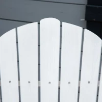 Outsunny Folding Adirondack Chair, Muskoka Chair with Pull-out Footrest, Outdoor Wooden Fire Pit Lounger for Patio, Porch, Poolside, Garden, White(m-9)