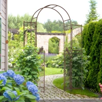 Outsunny 7ft Garden Arch Trellis, Metal Arch, Outdoor Garden Arbor for Climbing Plants, Wedding Decoration(m-8)