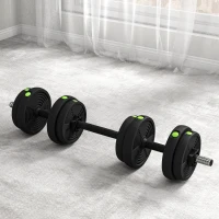 Soozier 33LBS 2-in-1 Adjustable Barbell & Dumbbells Set, Weights Set with Non-slip Handles for Men and Women Home Gym Training(m-10)