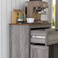 HOMCOM Farmhouse Sideboard Storage Cabinet with Doors and Drawer for Kitchen, Living room, 23.5"x11.75"x34.5", Gray(m-8)