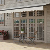 Outsunny 15' x 10' Electric Retractable Awning with Remote Controller, All Aluminum Frame Patio Awning, UV30+ Protection, White(m-8)