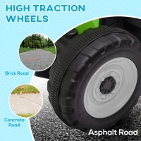 Aosom 12V Ride on Tractor with Trailer, 25W Dual Motors, Battery Powered Electric Tractor with Remote Control, Music Startup Sound and Horn, LED Lights, Green(m-7)