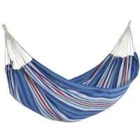 Outsunny 79"x40" Outdoor Hammock Bed Swing Chair, Patio Lounge Garden Camping Hiking Travel Hammock Only for Backyard, Garden, Mixed-blue(m-11)