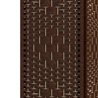 HOMCOM 4 Panel Folding Room Divider Portable Privacy Screen Wave Fiber Room Partition for Home Office Brown(m-8)