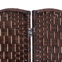 HOMCOM Room Divider, 4 Panel Folding Privacy Screen, 6FT Tall Portable Wicker Weave Partition Wall Divider for Bedroom, Home Office, Brown(m-7)