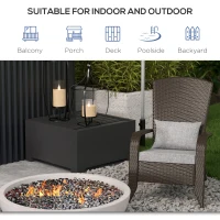 Outsunny Patio Wicker Adirondack Chair, Outdoor Rattan Muskoka Chair with Cushions for Patio, Garden, Backyard, Grey(m-7)