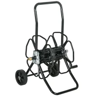 Outsunny Garden Hose Reel Cart, Portable Water Hose Cart Hold Up to 98' of 5/8" Hose (Hose Not Included), Black(m-11)