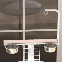 PawHut Bird Stand with Wheels, Perches, Feed Bowls, Round Tray for Parrot(m-9)