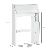 kleankin Over The Toilet Storage, Bathroom Organizer with Adjustable Inner Shelf, and Door Cabinet, White(m-3)