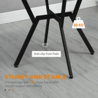 HOMCOM 35" Round Dining Table, Modern Dining Room Table with Steel Frame, Space Saving Small Kitchen Table, Brown(m-5)