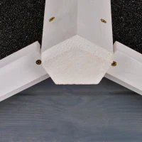 PawHut 47"L Rabbit Hutch Outdoor Bunny Cage with Waterproof Roof, Removable Tray, and Ramp, Grey & White(m-9)