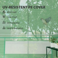 Outsunny 19.5' x 10' x 7.5' Walk-in Tunnel Greenhouse with 3 Roll-Up Doors and Large Mesh Windows, Outdoor Green House, Plant Hot House Tent with Galvanized Steel Frame, Green(m-6)