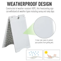 Vinsetto A Frame Sandwich Board Signs Outdoor 22" x 28" Sidewalk Sign with Weighted Tank & Weatherproof Design, White(m-5)