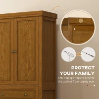 HOMCOM 72.5" Kitchen Pantry Cabinet, Tall Storage Cabinet with Doors, Drawer, and Adjustable Shelves, Distressed Brown(m-8)