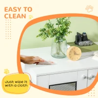PawHut Dog Crate Furniture with Water-resistant Cushion, Dog Crate End Table with Double Doors, Indoor Pet Crate for Small Medium Dogs Indoor Use, White(m-7)