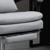 Vinsetto High Back Office Chair, Microfibre Computer Desk Chair with Lumbar Support Pillow, Foot Rest, Reclining Back, Arm, Grey(m-10)