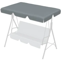 Outsunny 84A-054 Series 2/3 Seater Swing Canopy Replacement, Outdoor Swing Seat Top Cover (Canopy Only), Gray(m-11)