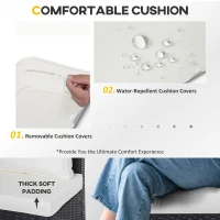 Outsunny 6 Pieces Patio Furniture Set with Cushion, Outdoor PE Rattan Wicker Sectional Conversation Furniture Sofa with Storage Table and Coffee Table, Beige(m-5)