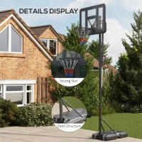 Soozier 7.7-10ft Basketball Hoop, Freestanding Basketball System with 43'' Shatterproof Backboard and Wheels(m-7)