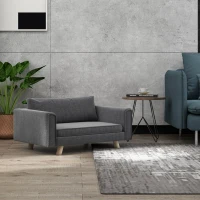 PawHut Raised Dog Sofa, Elevated Pet Sofa for Small and Medium Dogs with Removable Seat and Back Cushions, Anti-Slip Pads, Gray(m-9)