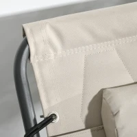 Outsunny Folding Chaise Lounge Set with Reclining Back, 25.6" x 74" x 14.2", Khaki(m-8)