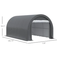 Outsunny 10' x 16' Carport, Heavy Duty Portable Garage Storage Tent with Large Zippered Door, Anti-UV PE Canopy Cover for Car, Truck, Boat, Motorcycle, Bike, Garden Tools, Outdoor Work, Gray(m-3)
