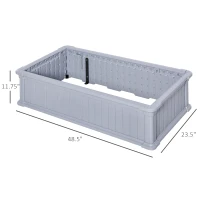 Outsunny 48" x 24" x 12" Raise Garden Bed, Planter Box, Above Ground Garden for Flowers, Herb, Vegetables with Easy Assembly, Gray(m-3)