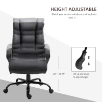 Vinsetto Ergonomic Heavy-Duty Office Chair with Adjustable Height, PU Leather, Rocker, 360° Swivel, 400lbs Capacity, Black(m-5)