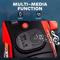 Aosom 12V Kids ATV, 4 Wheeler Quad Ride on Toy, Battery Powered Electric Vehicle with Headlight, Music, MP3 & Treaded Tires, R(m-6)