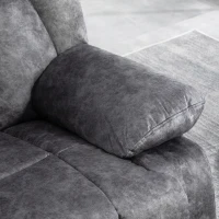 HOMCOM Rocker Recliner Chair with Swivel, Fabric Reclining Chair with Cushion, Rocking Chair with Footrest, Charcoal Gray(m-8)