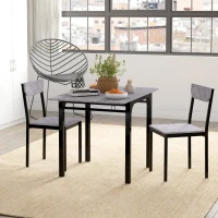 HOMCOM Foldable Dining Table Set for 2, Drop-Leaf Kitchen Table with 2 Chairs for Apartments, Studios, Natural Drop-leaf Dining Table Set Includes 2 Chairs(m-1)