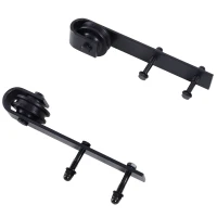 HOMCOM 6.6FT CARBON STEEL Sliding Wood Barn Door Hardware Track Set Door System Carbon Steel J Shape Roller(m-7)