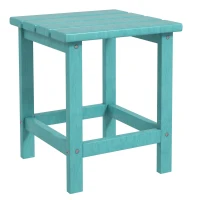 Outsunny Patio Side Table, 15" Square Outdoor End Table, HDPE Plastic Tea Table for Adirondack Chair, Backyard or Lawn, Green(m-11)