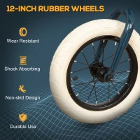 Qaba Kids Balance Bike with Basket, Adjustable Height Handlebars, Soft-Grip Push Bike with Bell, Rubber Tires, Skill-Improving Training Bike Ages 3-6, Little Kids Outdoor Toys(m-5)