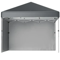 Outsunny 10' x 10' Pop Up Canopy with Sidewalls, Roller Bag, Height Adjustable Instant Tent for Outdoor, Garden, Patio, Dark Grey(m-2)
