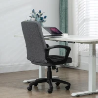 Vinsetto Fabric Office Chair, Computer Desk Chair, Swivel Task Chair with Arms, Adjustable Height, Swivel Wheels, Mid Back, Charcoal Gray(m-8)