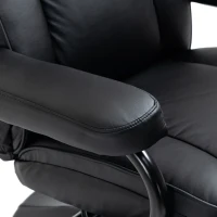 HOMCOM Swivel Recliner, Manual PU Leather Armchair with Ottoman Footrest for Living Room, Office, Bedroom, Black(m-9)