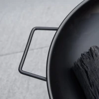 Outsunny 23" Round Outdoor Fire Pit, Portable Firepit Fireplace with Support Legs for Garden, Patio, Camping, Bonfire, Black(m-9)