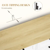 HOMCOM 10 Gallon Hidden Garbage Bin Cabinet, Tilt Out Trash Cabinet w/ 2 Drawers, Freestanding Kitchen Island, White(m-9)